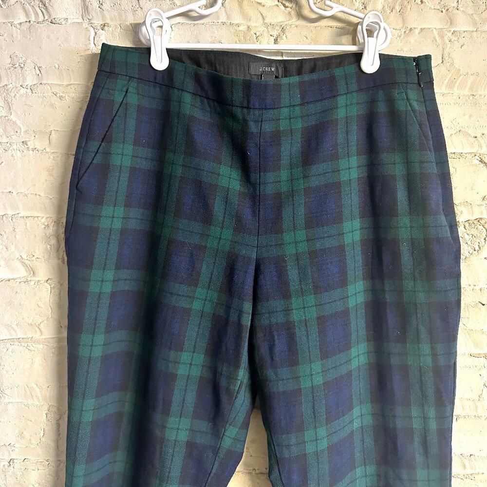 J Crew Plaid Wool Blend Pants
